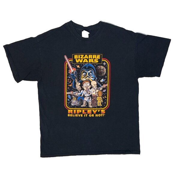Bizarre Wars Ripleys Believe It Or Not Star Wars Parody Amusement Park Tshirt -L - Picture 1 of 4
